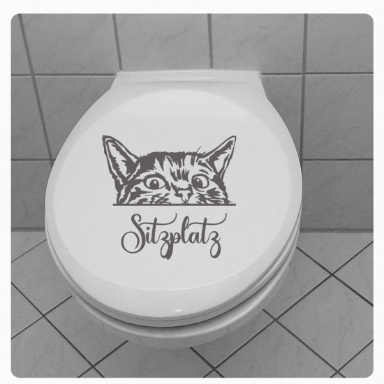 Katze Tigerkatze Sitzplatz WC Deckel Aufkleber Badezimmer BAD TDA065
